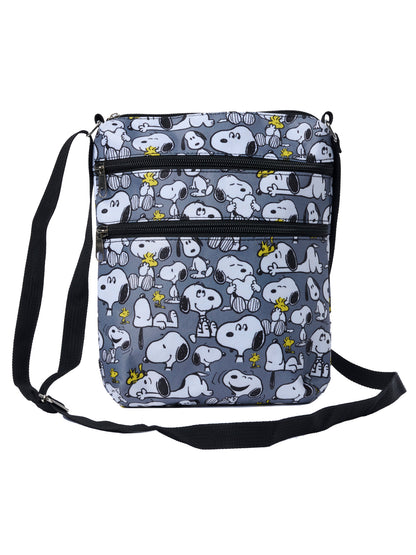 Women's Snoopy Passport Bag Travel Crossbody Purse Woodstock Passport Bag Gray