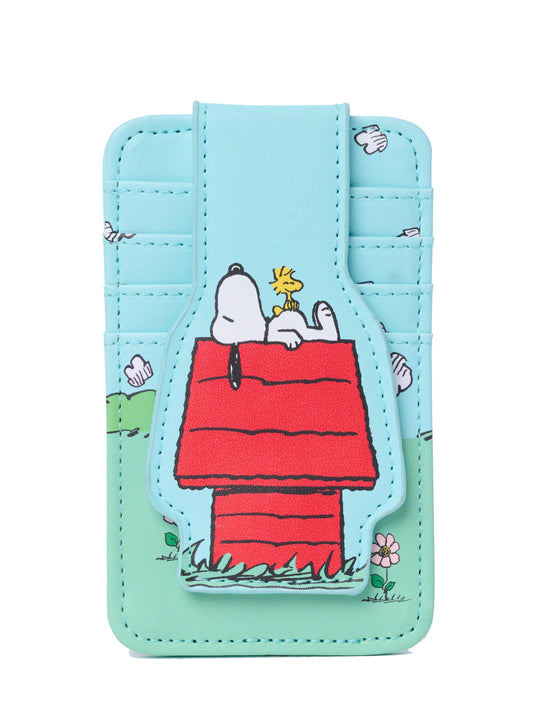 Peanuts Snoopy Woodstock Doghouse Card Holder Wallet ID Window Slim Case