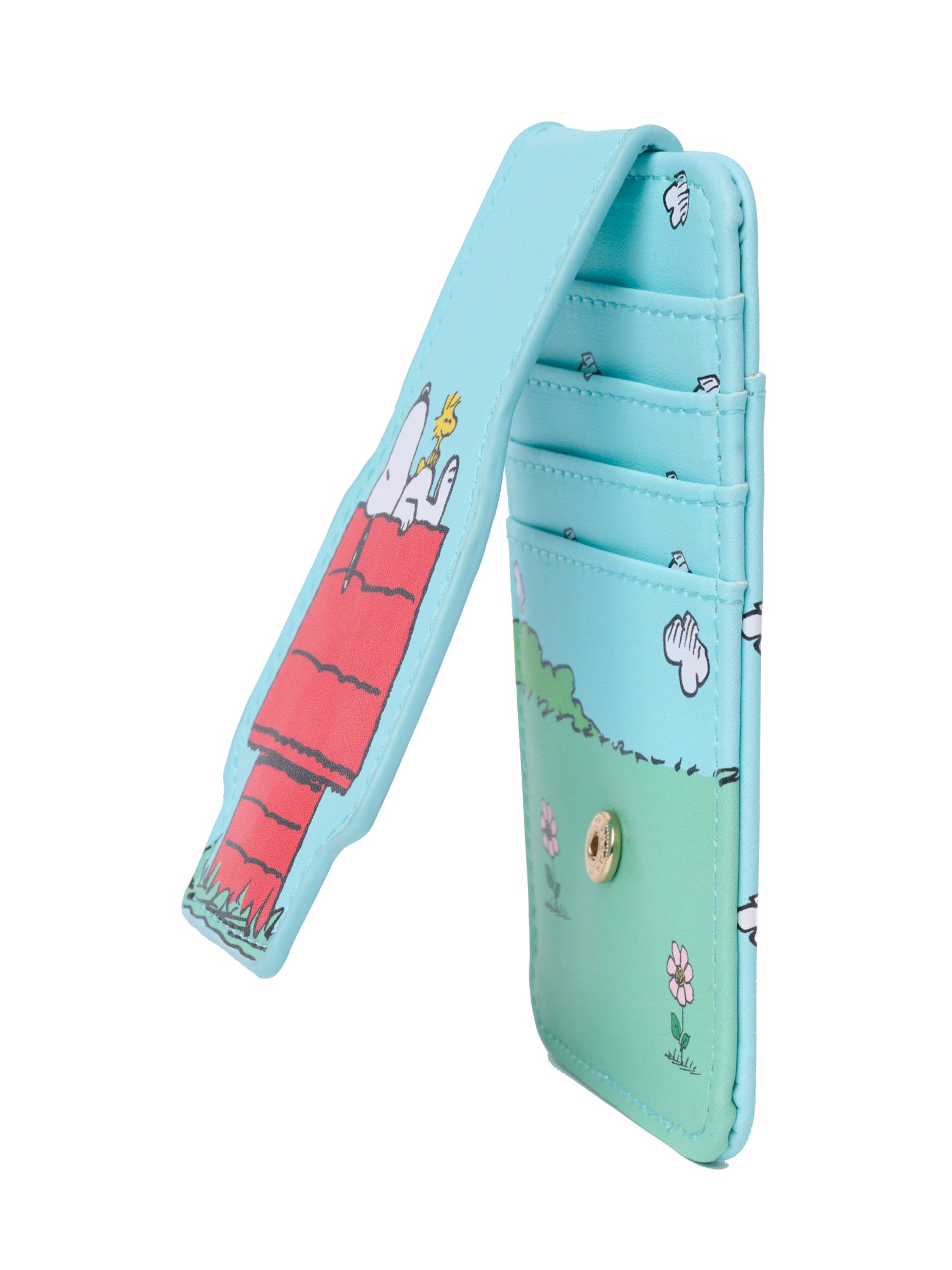 Peanuts Snoopy Woodstock Doghouse Card Holder Wallet ID Window Slim Case