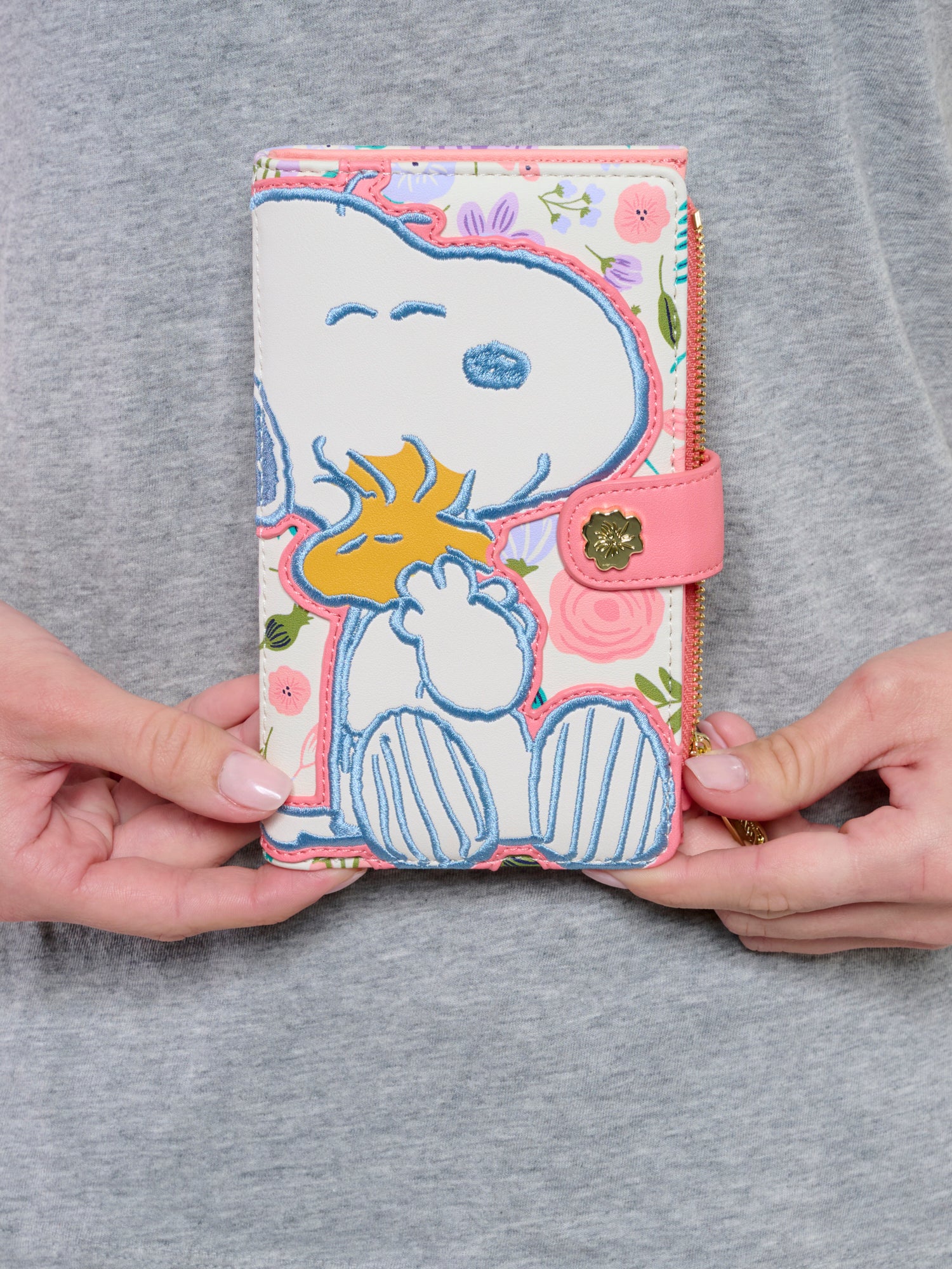 Loungefly x Peanuts Snoopy and Woodstock Springtime Floral Snap Flap Wallet