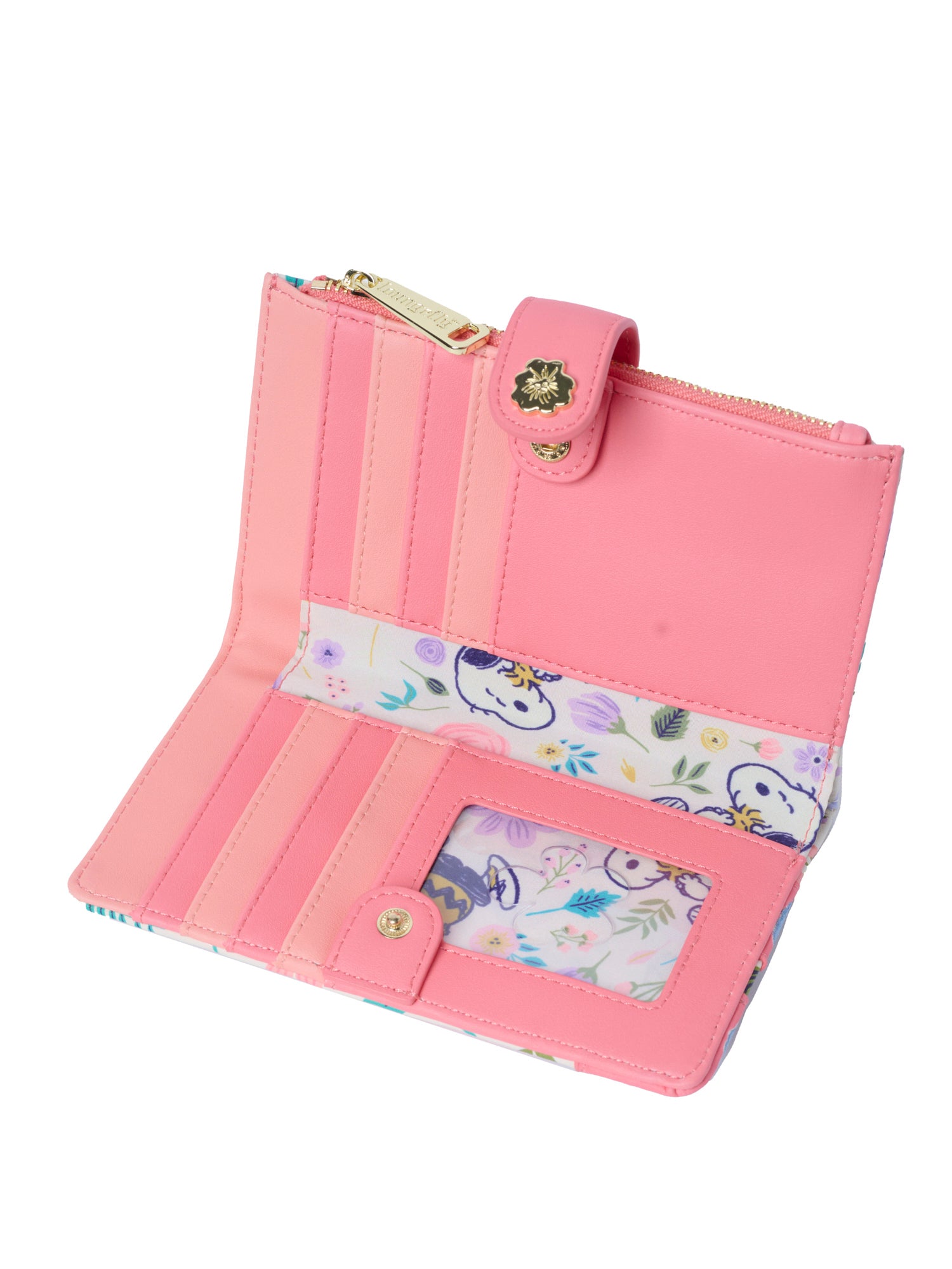 Loungefly x Peanuts Snoopy and Woodstock Springtime Floral Snap Flap Wallet