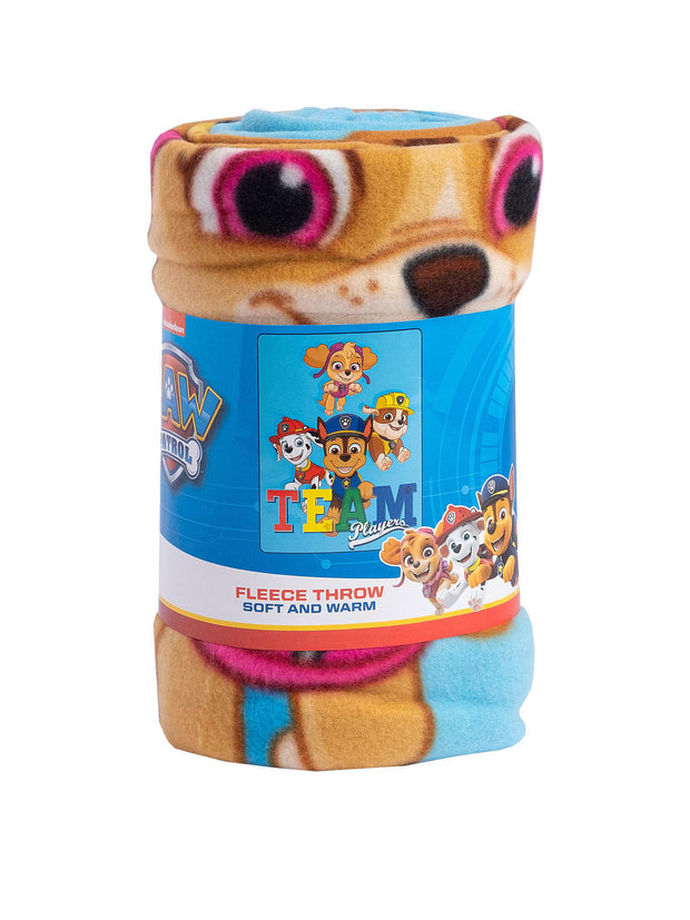 Kids Paw Patrol Throw Blanket 45" x 60" Nickelodeon Team Players Chase Rubble