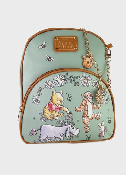 Winnie the Pooh Mini Backpack Sketch Floral Bag with Detachable Character Charm