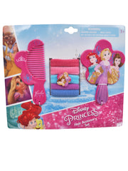 Disney Princesses 7Pc Hair Ties Set w/ Mirror & Comb