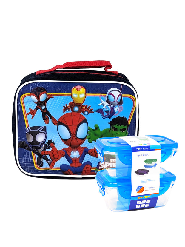 Marvel Spidey & Friends Insulated Lunch Bag w/ 2-Piece Food Container Set