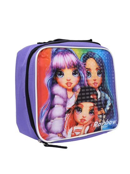 Rainbow High Lunch Bag Insulated w/ Food Container 2Pc Set Girls Purple Pink