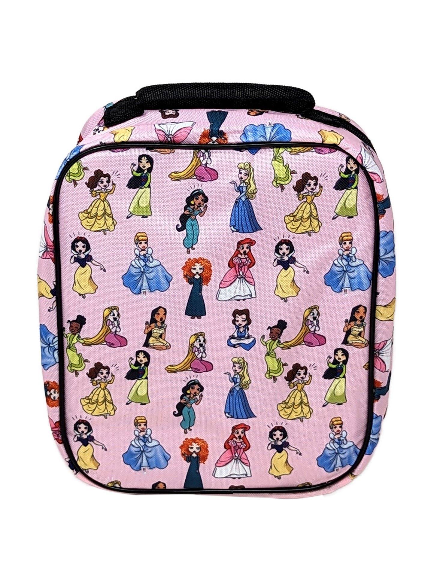 Disney Princesses Insulated Lunch Bag Vertical Girls Pink Rapunzel Tiana