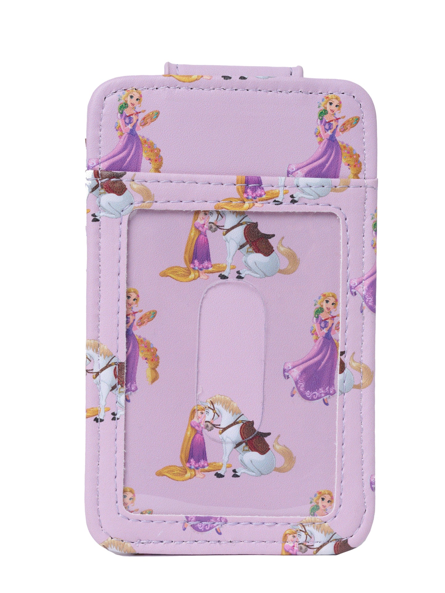Disney Tangled Rapunzel Faux Leather Snap Card Holder Wallet with ID Window