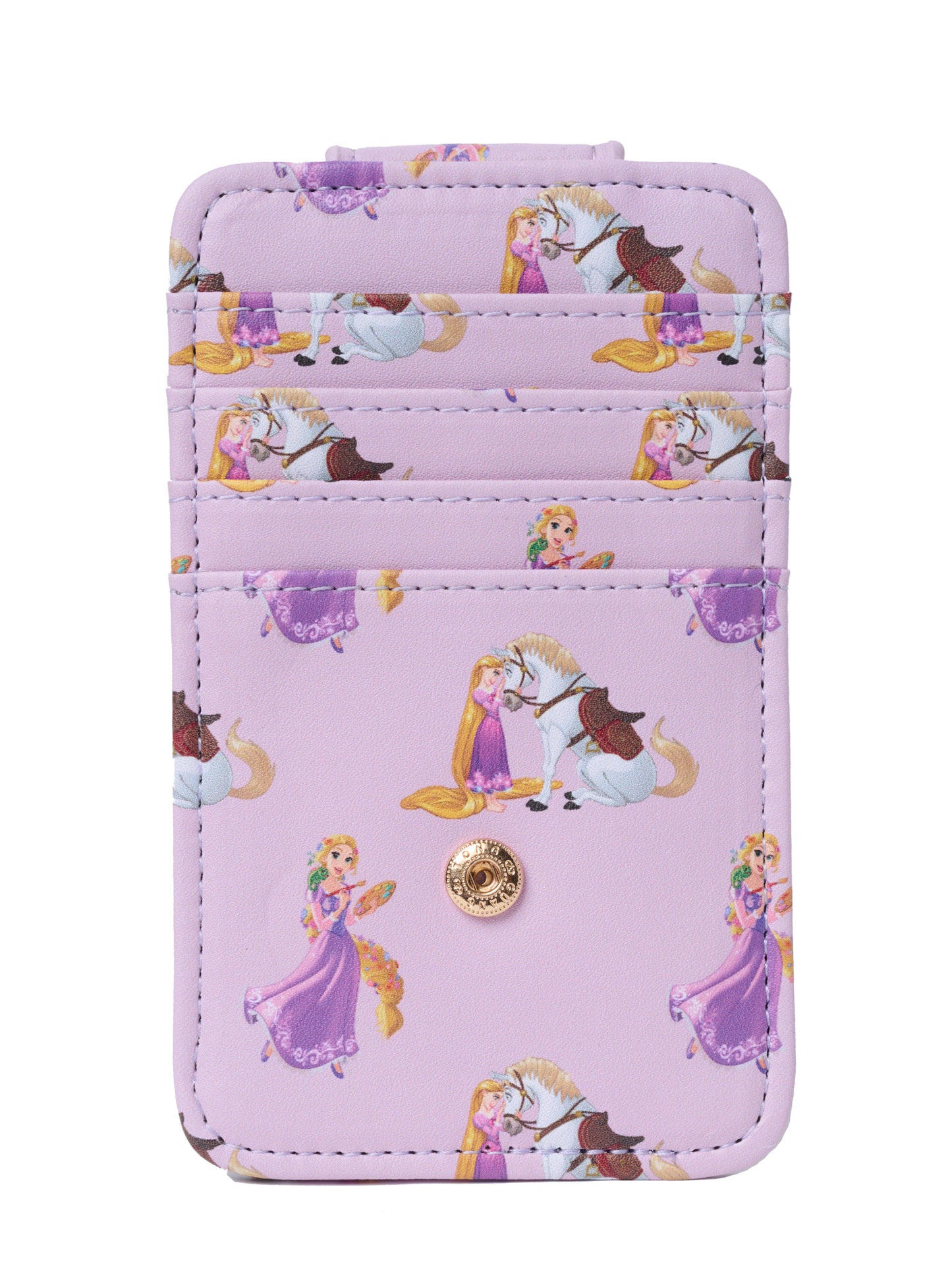 Disney Tangled Rapunzel Faux Leather Snap Card Holder Wallet with ID Window