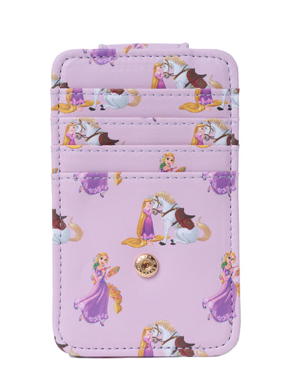 Disney Tangled Rapunzel Faux Leather Snap Card Holder Wallet with ID Window
