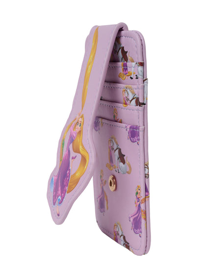 Disney Tangled Rapunzel Faux Leather Snap Card Holder Wallet with ID Window