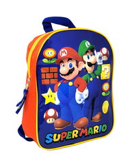 Mario Bros Backpack 11" Toddler Nintendo Luigi Video Games Boys Blue