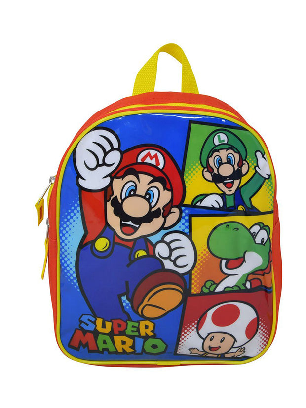 Super Mario Bros Backpack Mini Backpack w/ Nintendo 4 Sheet Sticker Book Set