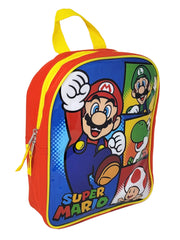 Super Mario Bros Backpack Mini Backpack w/ Nintendo 4 Sheet Sticker Book Set