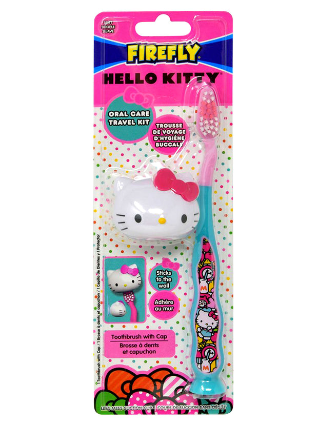 Hello Kitty All-Over Print Backpack 16" w/ Toothbrush & Cover Cap Travel Kit