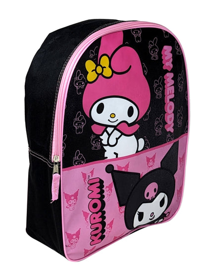 My Melody & Kuromi Backpack 15" Sanrio Hello Kitty Plain Front