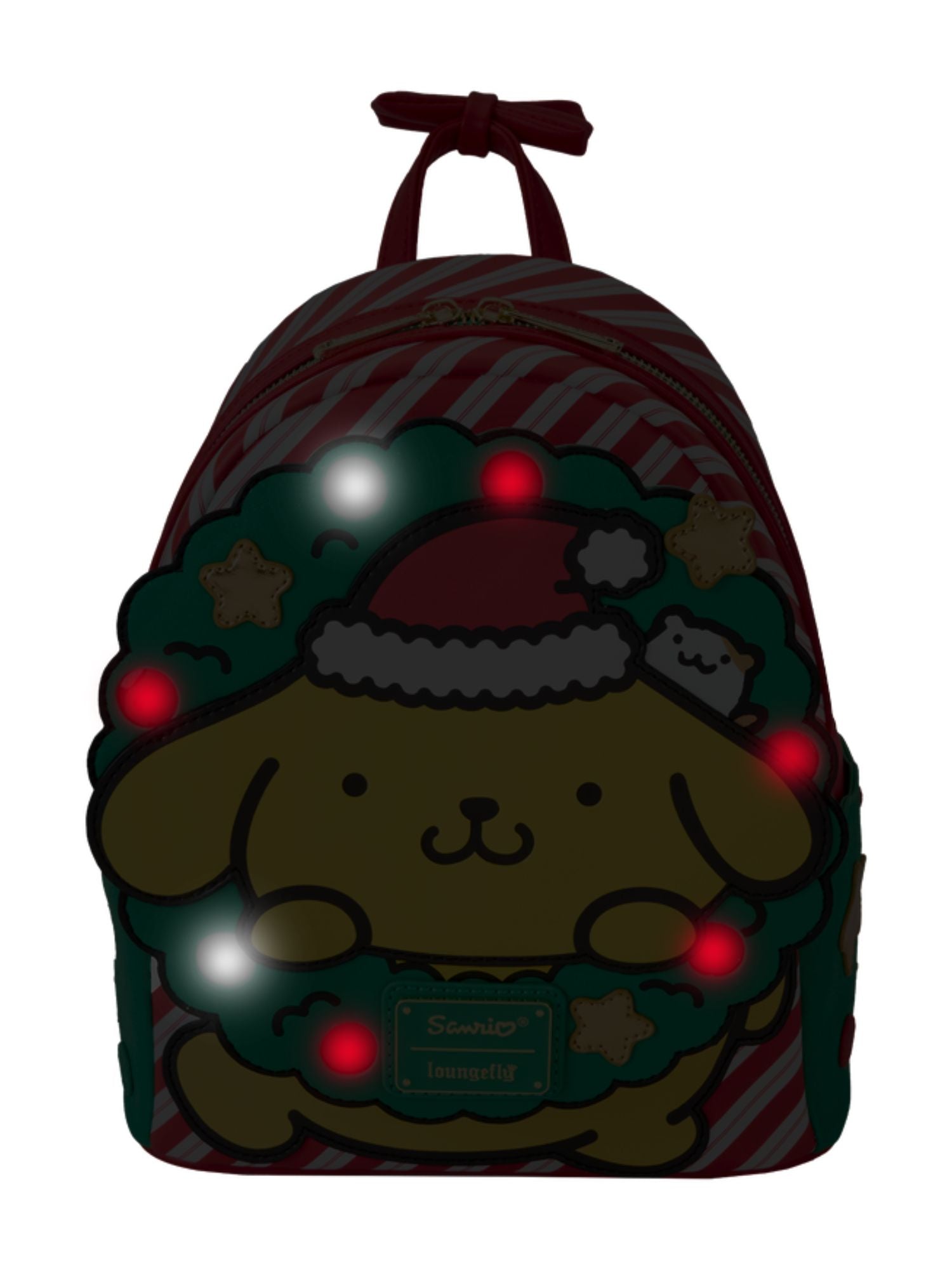 Loungefly x Sanrio Pompompurin Santa Hat Light Up Mini Backpack