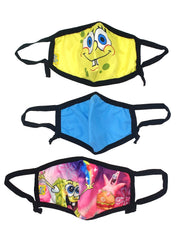 Kids Boys Spongbob Patrick Face Mask Cover & Bandana Krabby Patties 5 Piece Set