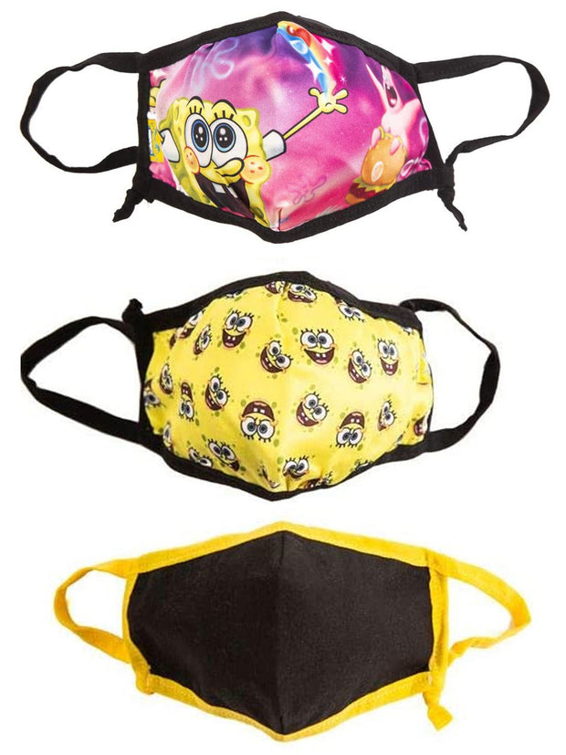 Spongebob Squarepants Patrick Reusable Kids Face Masks Faces 3-Pack Set