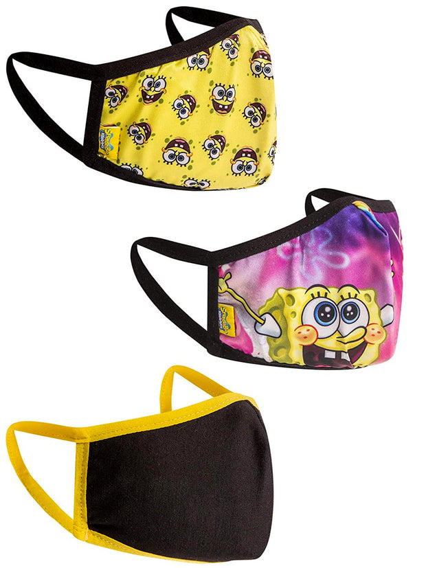 Spongebob Squarepants Patrick Reusable Kids Face Masks Faces 3-Pack Set