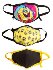 Spongebob Squarepants 3 Pack Reusable Kids Face Masks Tie-Dye Faces