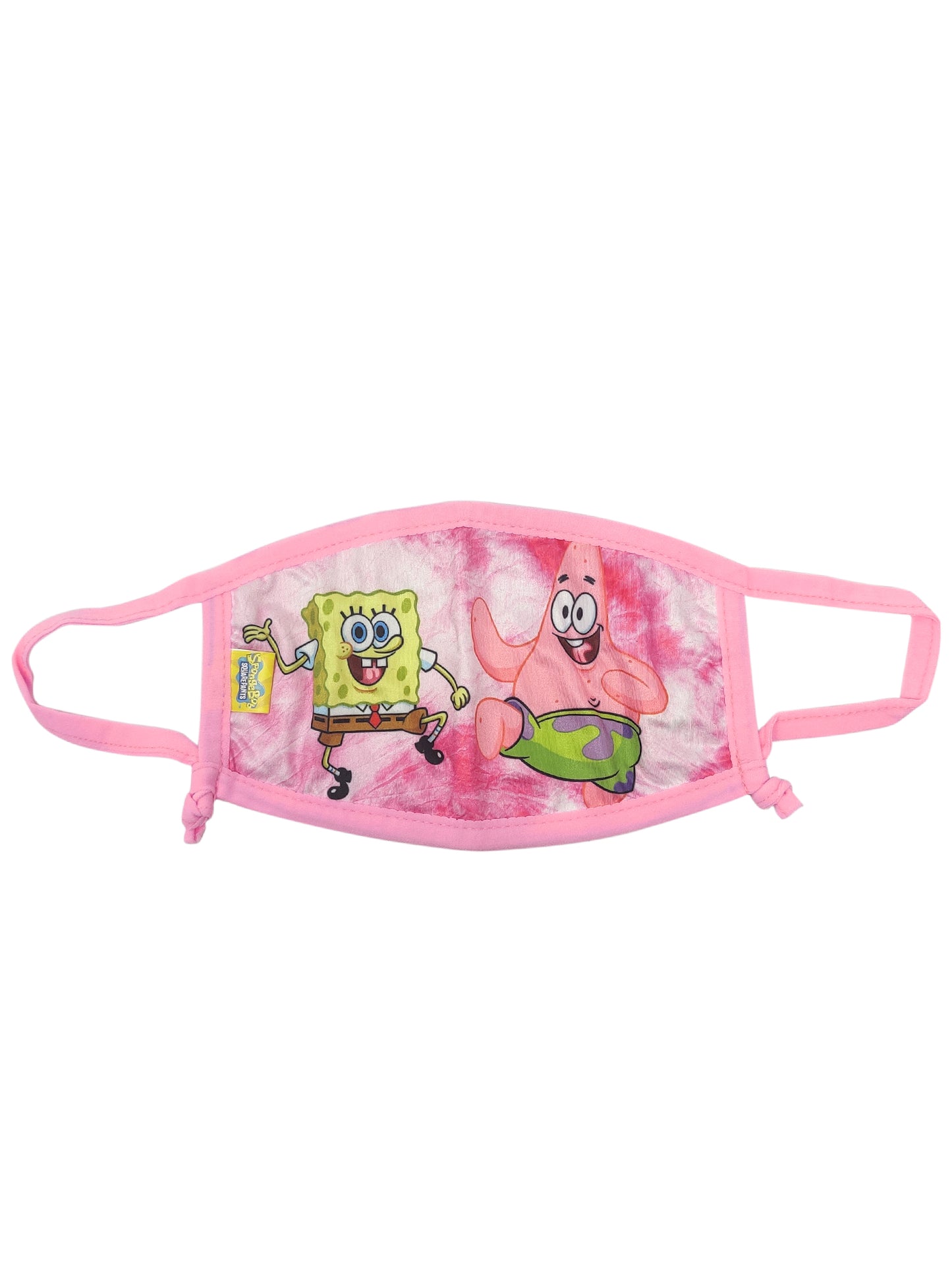 Kids Girls Spongebob Squarepants Reusable Face Mask Pink w/ Removable Strap