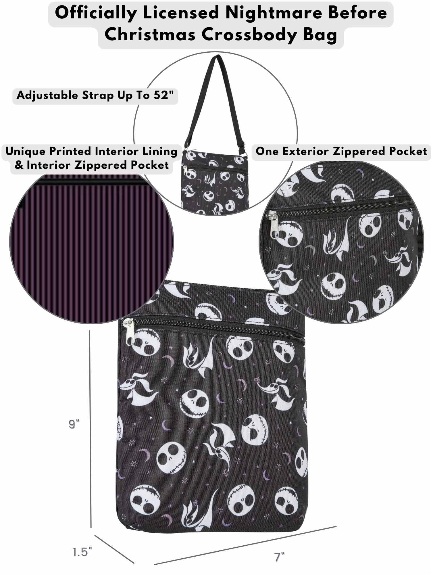 Women's Nightmare Before Christmas Passport Bag & Card Holder Wallet 2-Piece Set