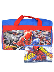 Spider-man Duffel Bag w/ 3-Ring Holder Pencil Pouch Marvel Boys Travel Set