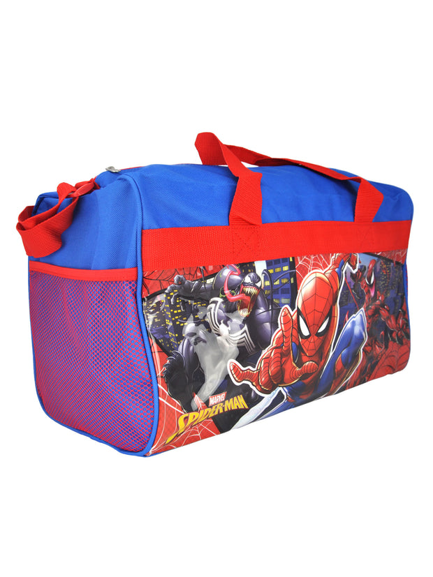 Spider-man Duffel Bag w/ 3-Ring Holder Pencil Pouch Marvel Boys Travel Set