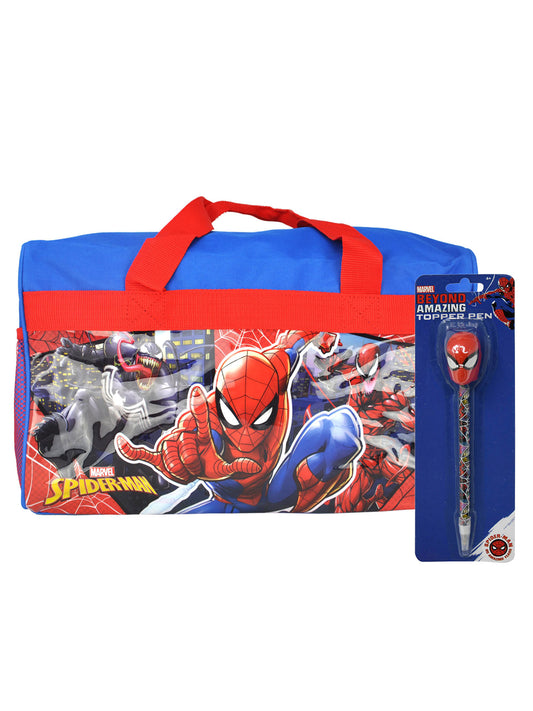 Spider-Man Duffel Bag 17" Carry-On Venom Carnage w/ Marvel Topper Pen Set
