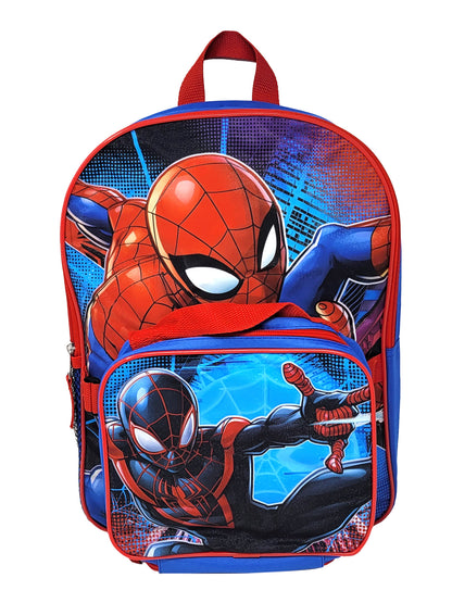 Marvel Spider-Man Backpack Lunch Bag Insulated 3 Piece Set with Pen