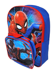 Spider-Man Backpack and Lunch Bag Detachable Insulated 2PC Miles Morales Marvel