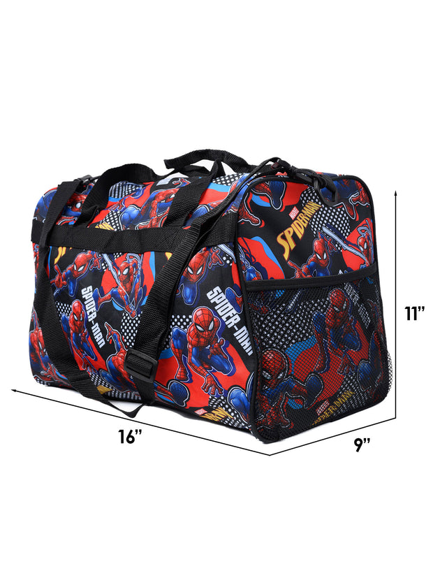 Spider-Man Duffel Bag 16" Carry-On w/ Marvel Avengers Drawstring Sling Bag