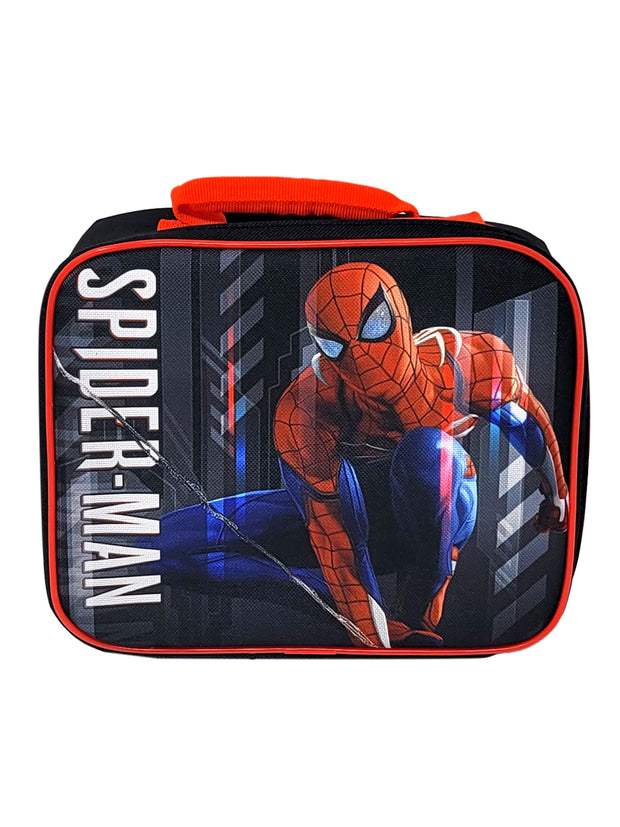 Marvel Spider-Man Insulated Lunch Bag w/ Peter Parker Drawstring Sling Bag Set