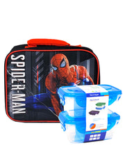 Spider-Man Insulated Lunch Bag Marvel Superhero w/ 2 -Piece Snack Container Set