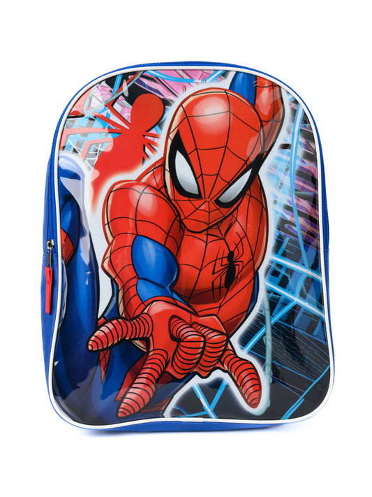 Spider-Man Backpack 15" Marvel Superhero Boys Blue Spiderman Avengers School