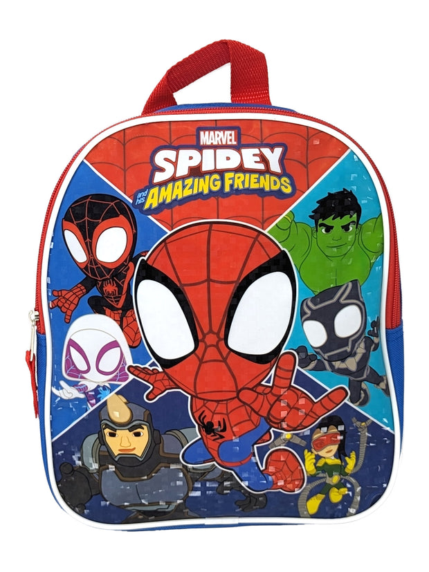 Spider-Man & Friends Mini Backpack 11" Marvel Miles Morales Spidey Hulk