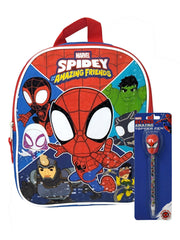 Spider-Man & Friends 11" Mini Backpack w/ Marvel Topper Pen School Set