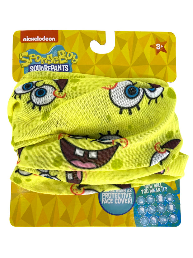 Kids Boys Spongebob All-Over Print Neck Gaiter Wrap Lightweight Versatile