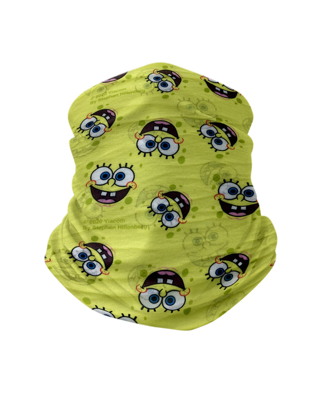 Spongebob Squarepants Kids 5 PC Smiles Face Masks Cover w/ Gaiter & Bandana Set