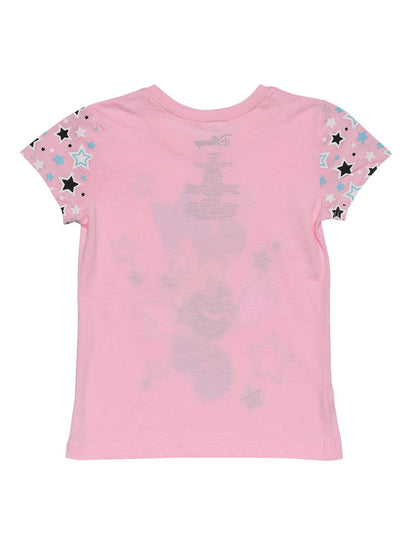 Disney Girls Minnie Mouse T-shirt Short Sleeve Glitter Pink (Extra Small Only)