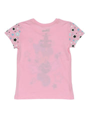 Disney Girls Minnie Mouse T-shirt Short Sleeve Glitter Pink (Extra Small Only)