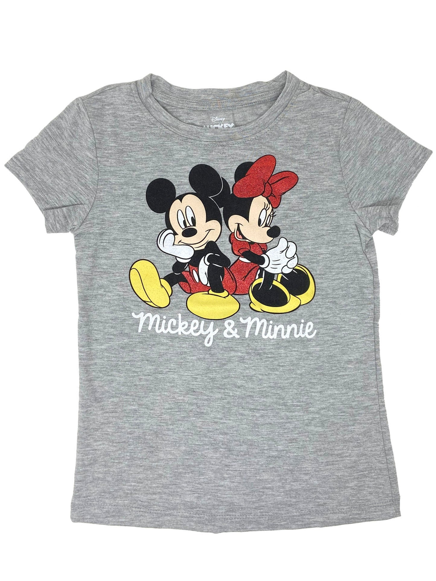 Disney Girls Mickey & Minnie Mouse Cap Sleeves T-Shirt (Extra Small Only)