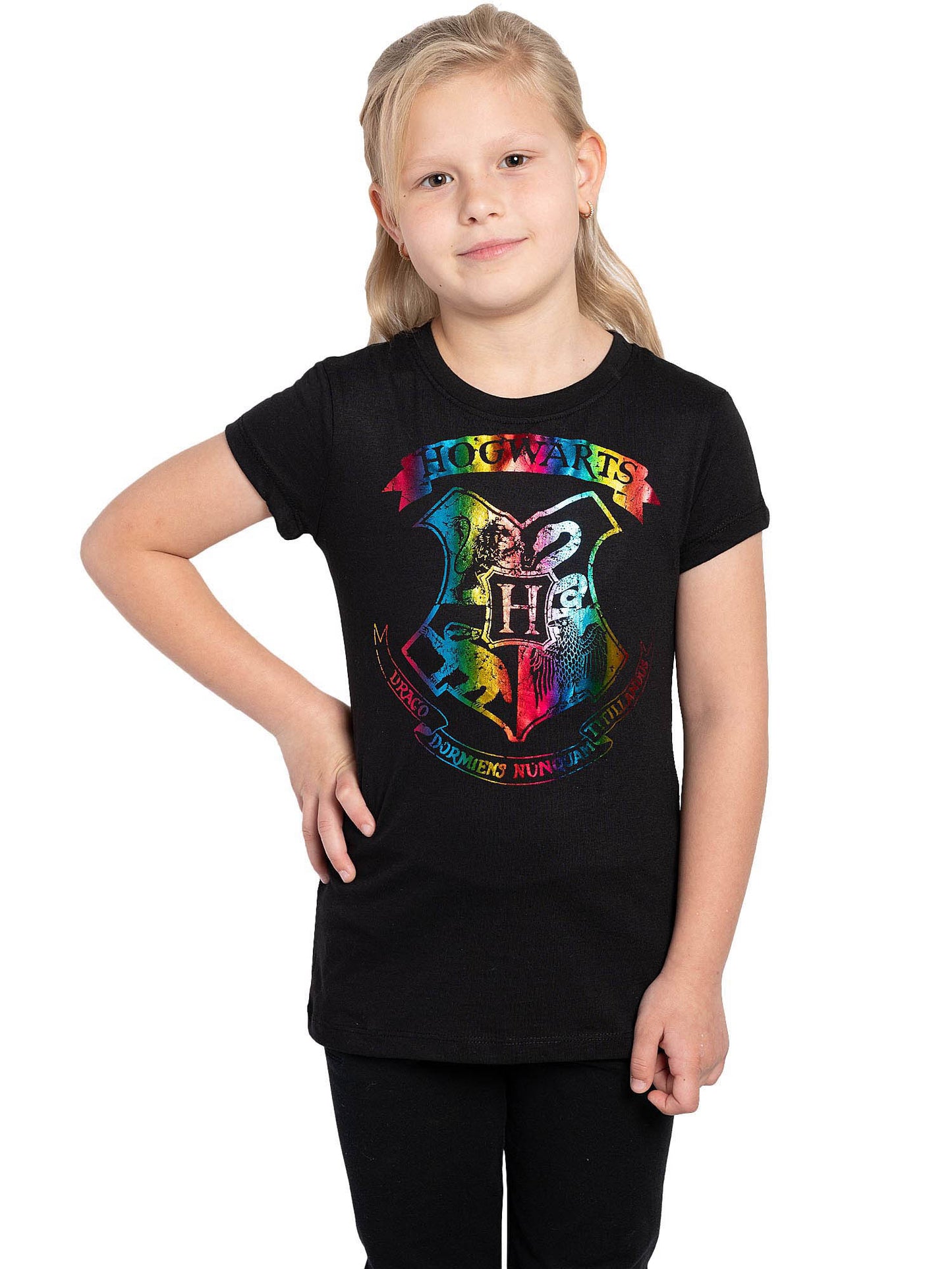 Girls Harry Potter T-Shirt Hogwarts Shiny Halloween Costume Tee (Size XS Only)