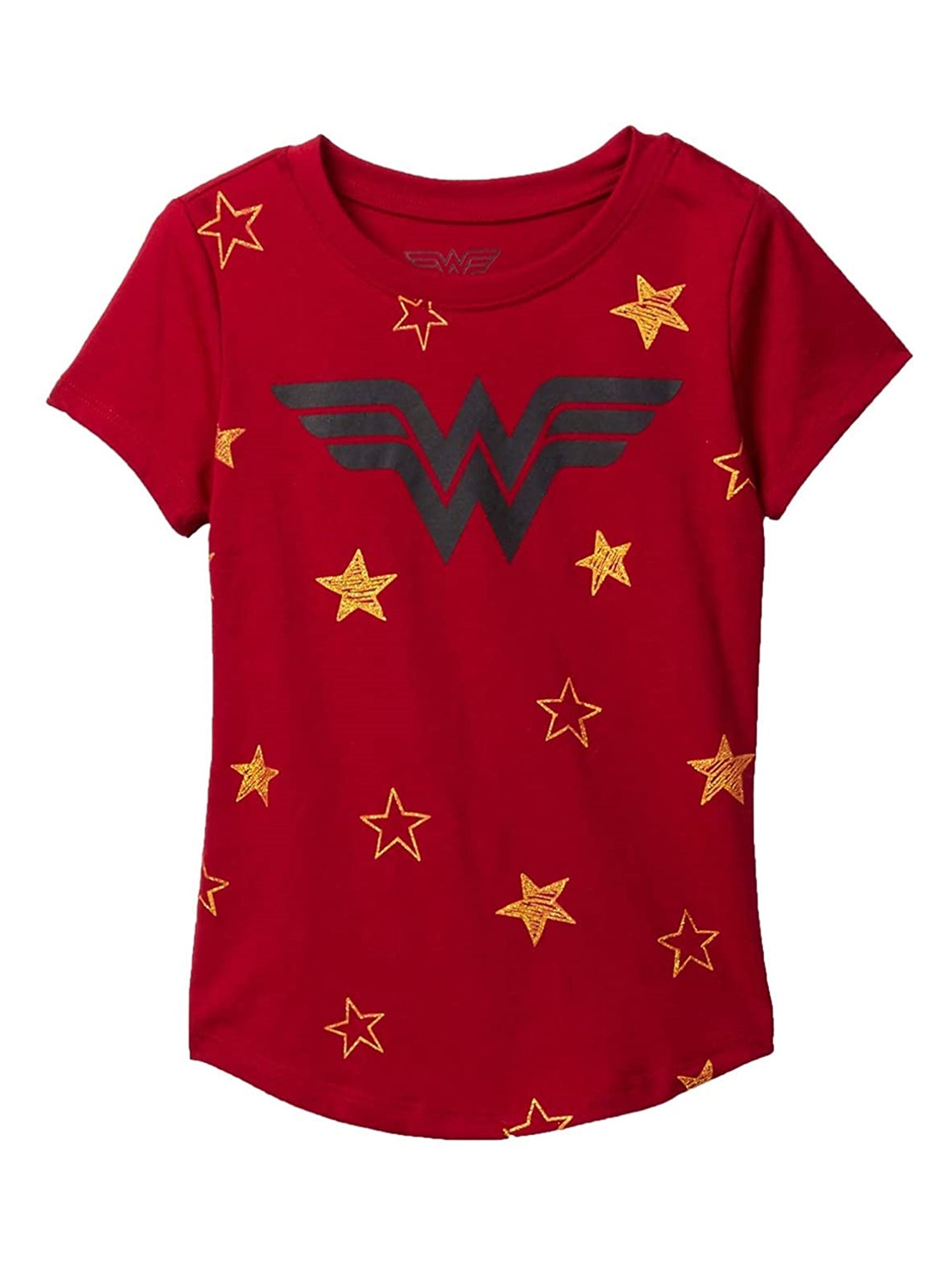 DC Comics Wonder Woman Girls’ Logo Graphic T-Shirt, Short Sleeve, Red, Size 4-16