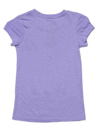 Girls Minnie Mouse Be Happy T-Shirt Glitter Purple