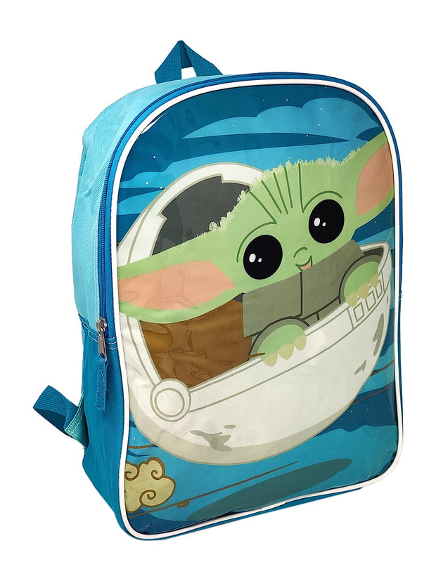 Star Wars Grogu 15" Backpack Mandalorian Baby Yoda Flat Front