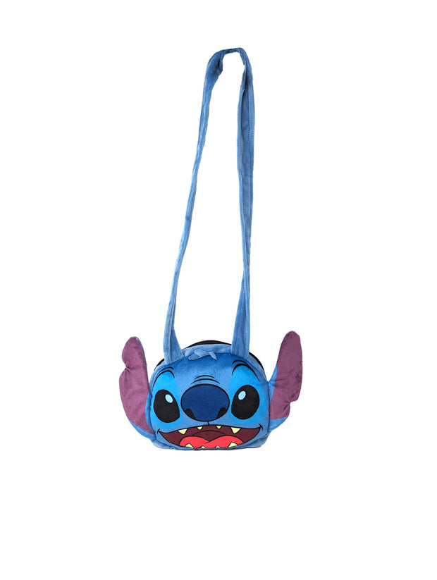 Disney Stitch Plush Shoulder Bag Purse Cosplay Small 8" Blue Soft