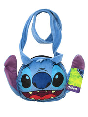 Disney Stitch Plush Shoulder Bag Purse Cosplay Small 8" Blue Soft