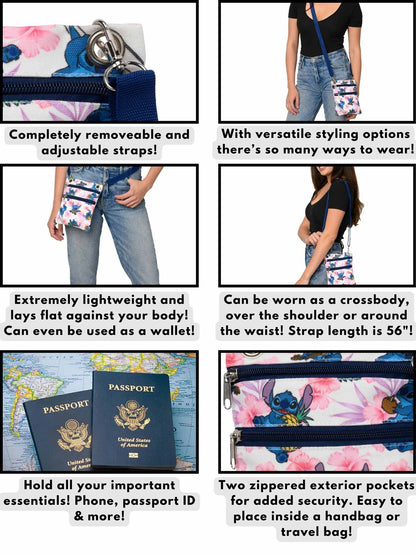 Stitch Passport Bag Travel Crossbody Purse Women Disney Pineapples Hawaii White